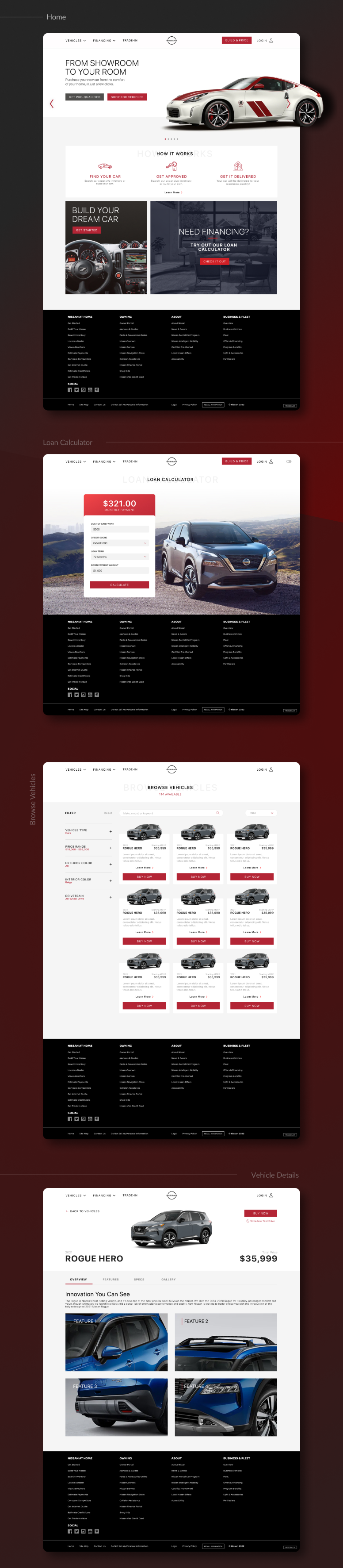 Nissan Shop at Home — design iteration
